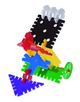 STECKi Geo Construction-Set Maxi – 900 g Konstruktionsspaß in 16 Formen & 5 Farben